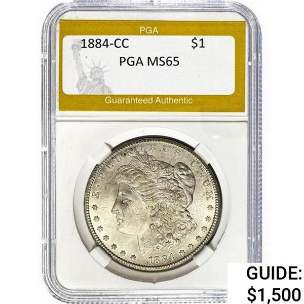 1884-CC Morgan Silver Dollar PGA MS65
