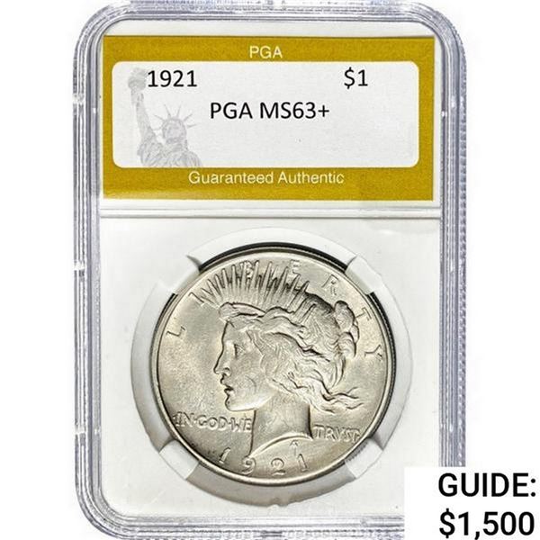 1921 Silver Peace Dollar PGA MS63+