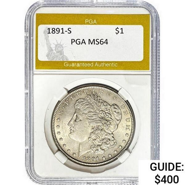 1891-S Morgan Silver Dollar PGA MS64