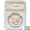 Image 1 : 1921 Silver Peace Dollar PGA MS64