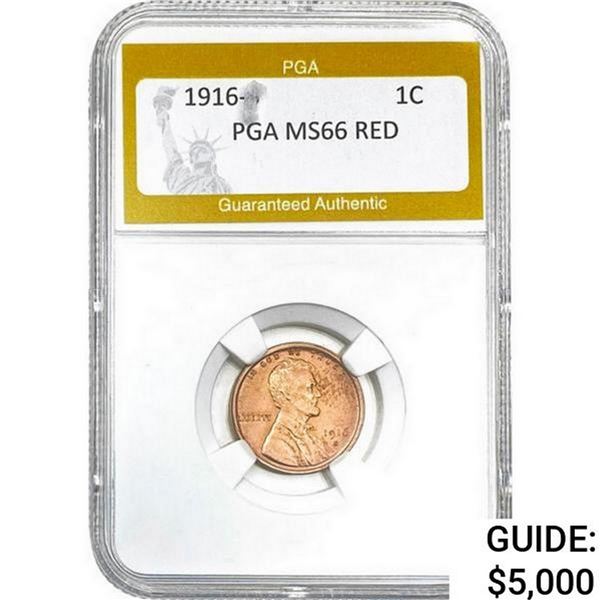 1916-S Wheat Cent PGA MS66 Red
