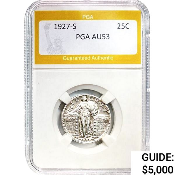1927-S Standing Liberty Quarter PGA AU53
