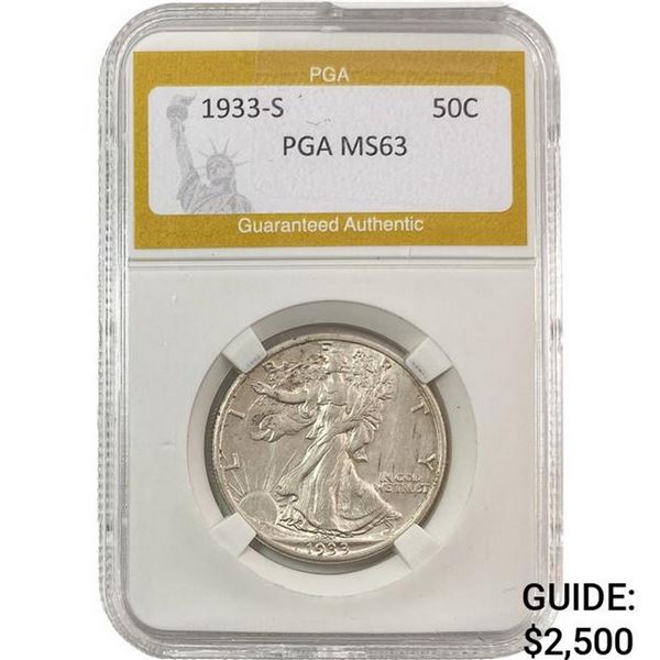 1933-S Walking Liberty Half Dollar PGA MS63