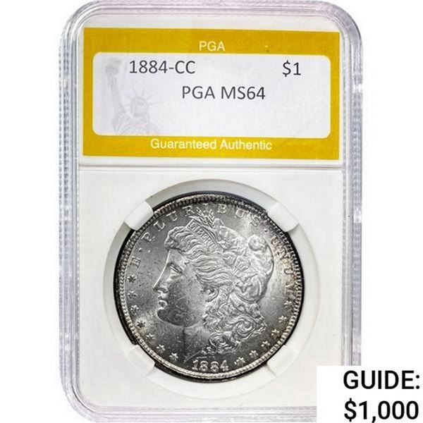 1884-CC Morgan Silver Dollar PGA MS64