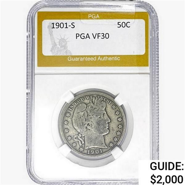 1901-S Barber Half Dollar PGA VF30