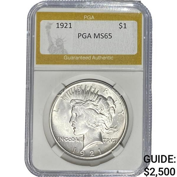 1921 Silver Peace Dollar PGA MS65