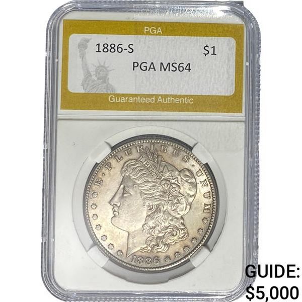 1886-S Morgan Silver Dollar PGA MS64