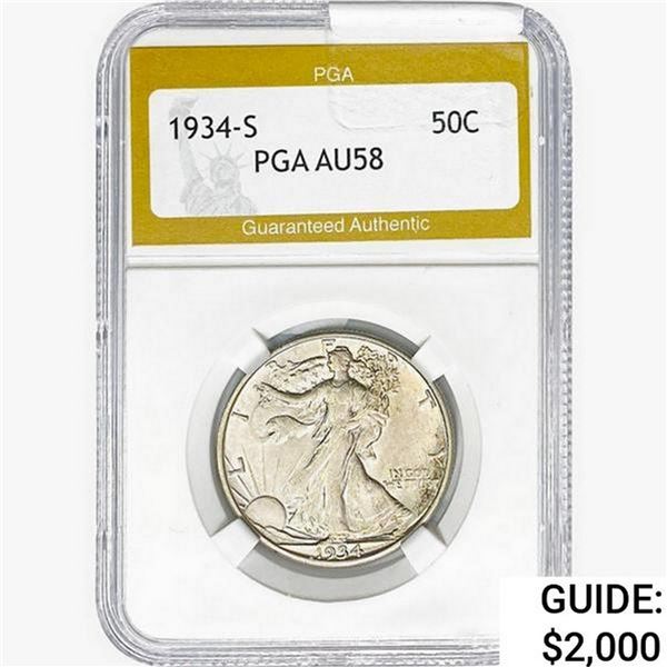 1934-S Walking Liberty Half Dollar PGA AU58