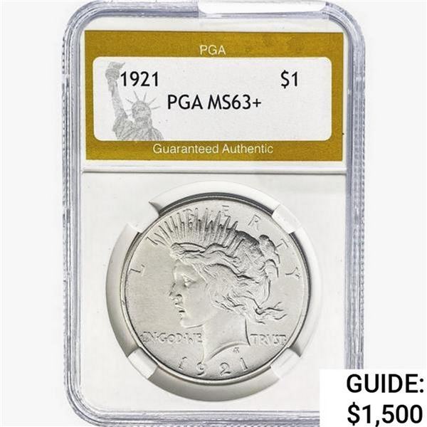 1921 Silver Peace Dollar PGA MS63+