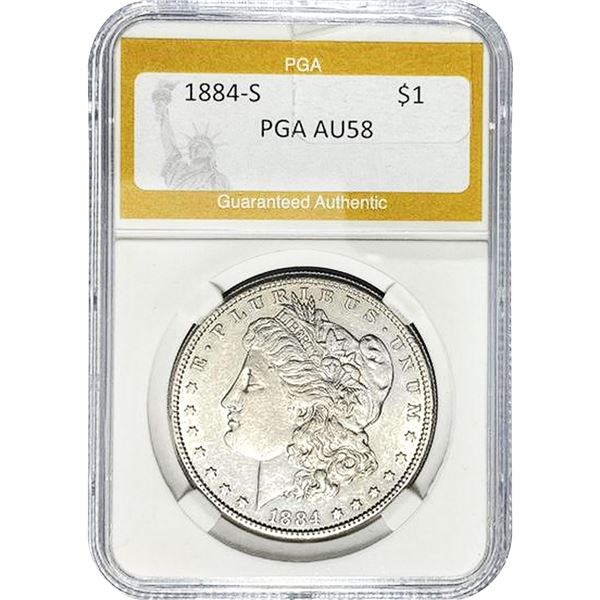 1884-S Morgan Silver Dollar PGA AU58