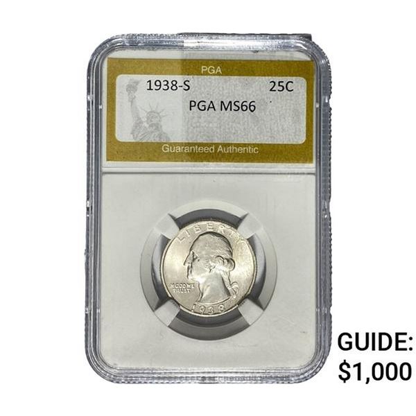 1938-S Washington Silver Quarter PGA MS66