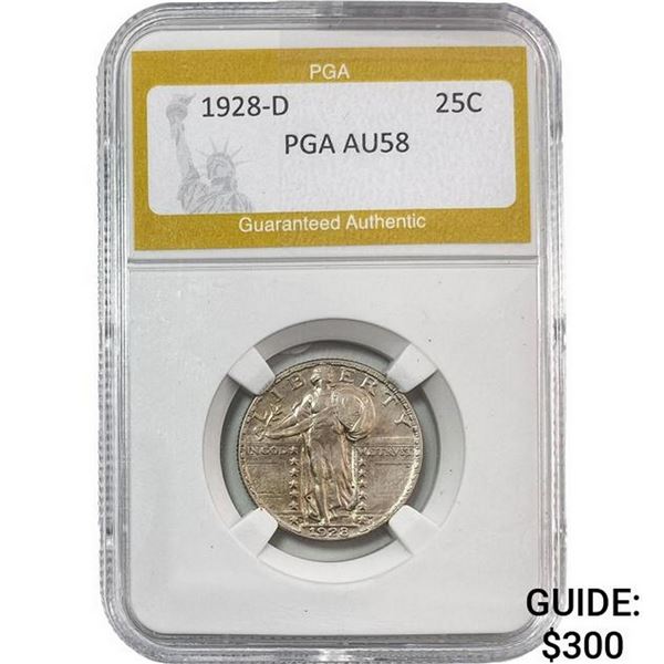 1928-D Standing Liberty Quarter PGA AU58
