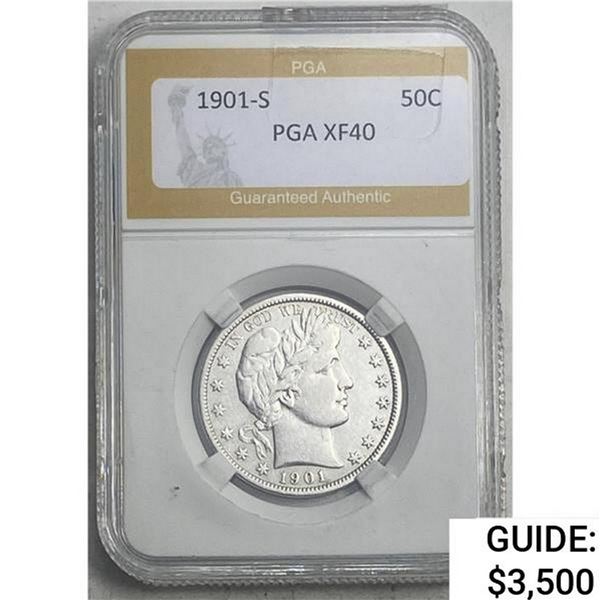 1901-S Barber Half Dollar PGA XF40