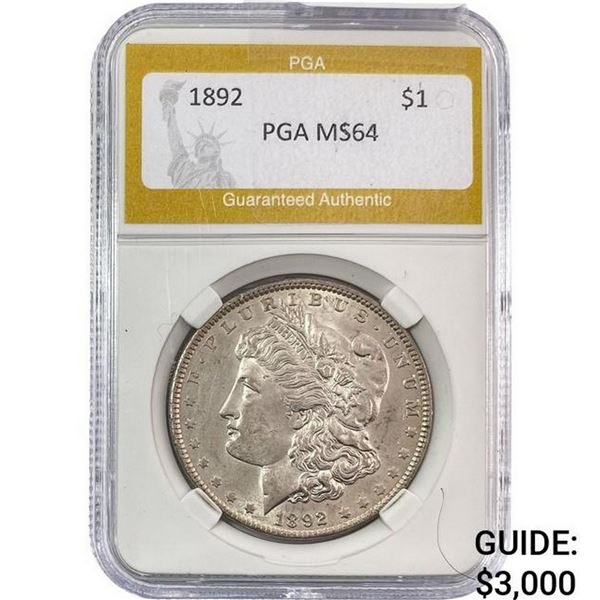 1892 Morgan Silver Dollar PGA MS64