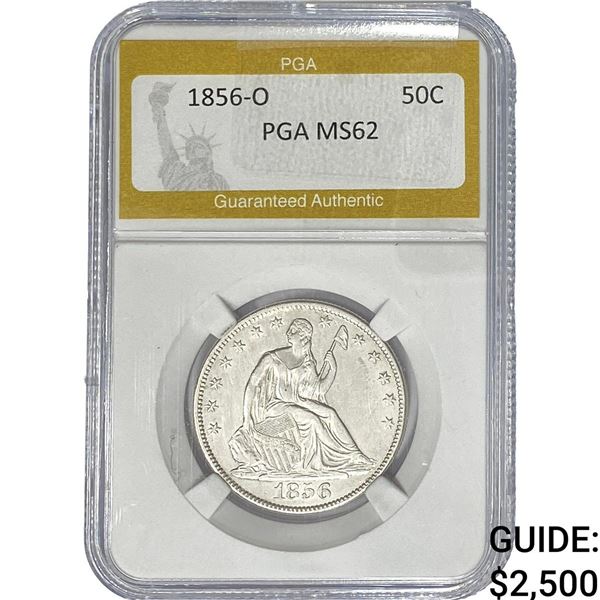 1856-O Seated Liberty Half Dollar PGA MS62