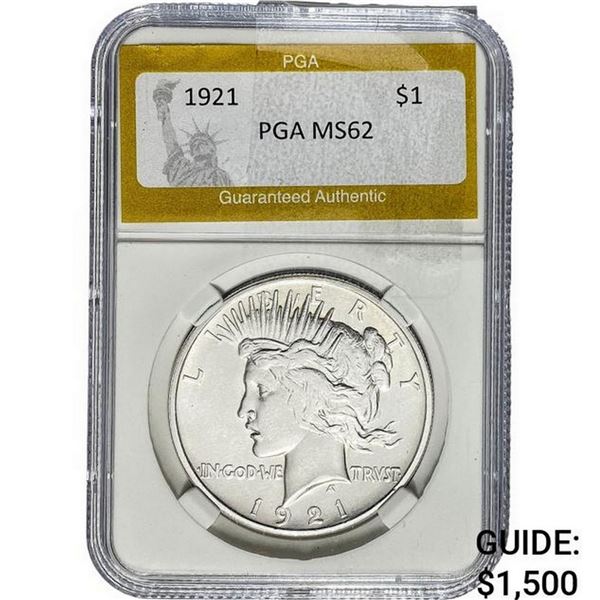 1921 Silver Peace Dollar PGA MS62