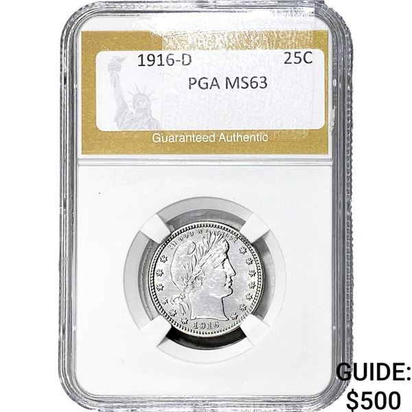 1916-D Barber Quarter PGA MS63