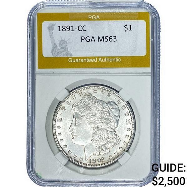 1891-CC Morgan Silver Dollar PGA MS63