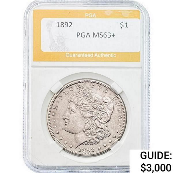1892 Morgan Silver Dollar PGA MS63+