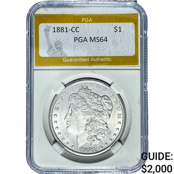 1881-CC Morgan Silver Dollar PGA MS64