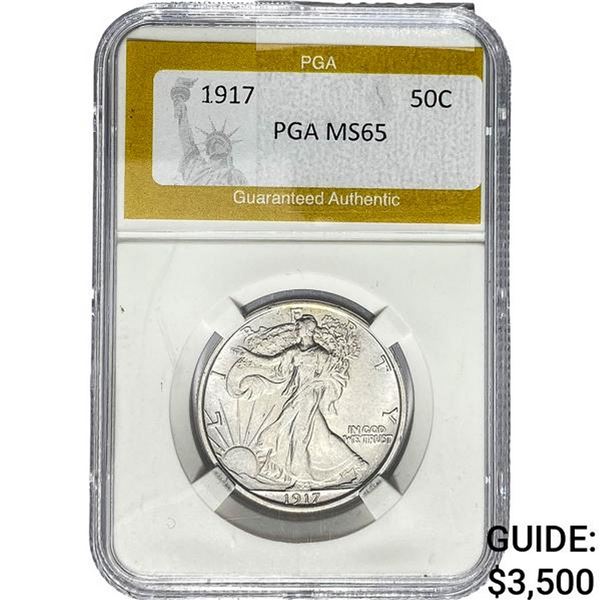 1917 Walking Liberty Half Dollar PGA MS65