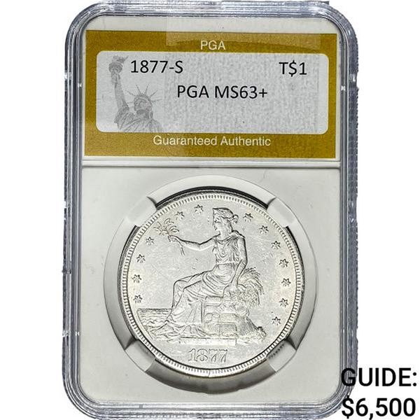 1877-S Silver Trade Dollar PGA MS63+