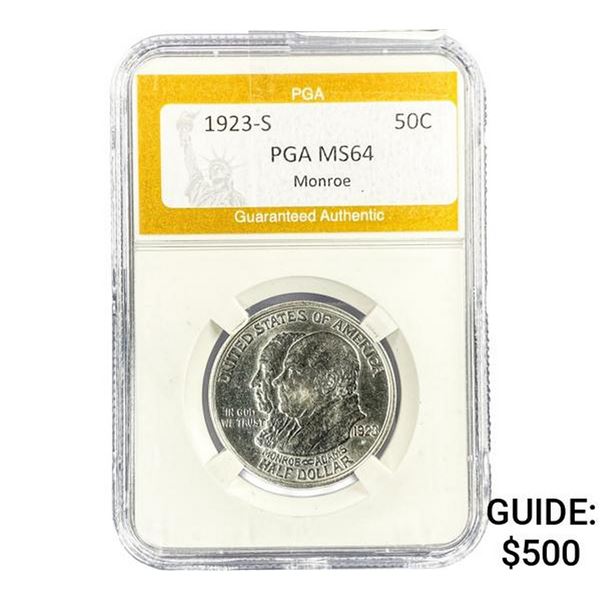 1923-S Monroe Half Dollar PGA MS64