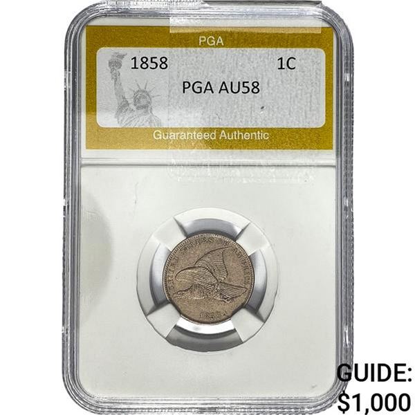 1858 Flying Eagle Cent PGA AU58