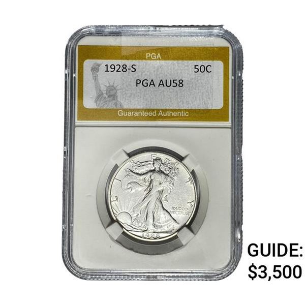 1928-S Walking Liberty Half Dollar PGA AU58