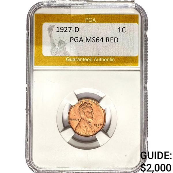 1927-D Wheat Cent PGA MS64 Red