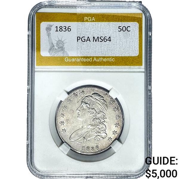 1836 Capped Bust Half Dollar PGA MS64