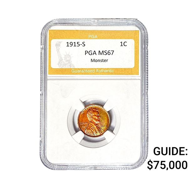 1915-S Wheat Cent PGA MS67
