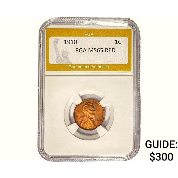 1910 Wheat Cent PGA MS65 RED