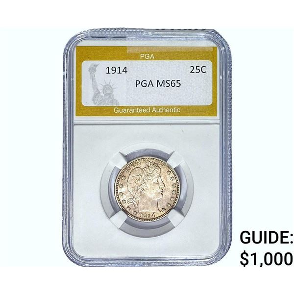 1914 Barber Quarter PGA MS65
