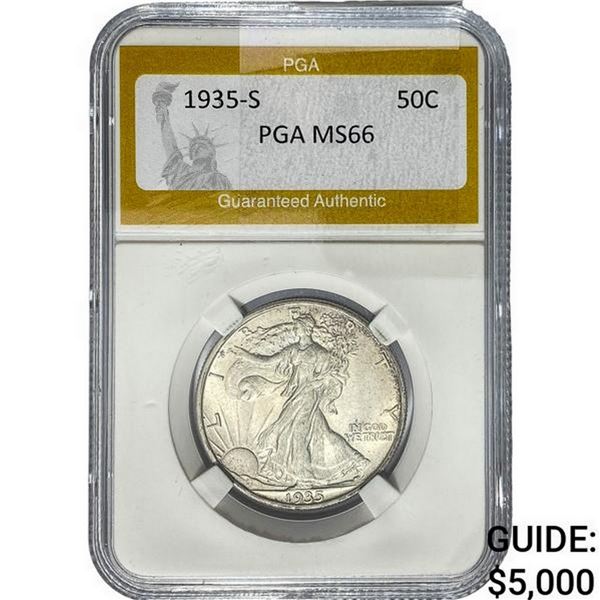 1935-S Walking Liberty Half Dollar PGA MS66