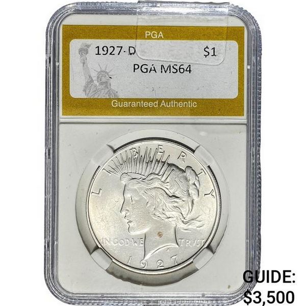 1927-D Silver Peace Dollar PGA MS64