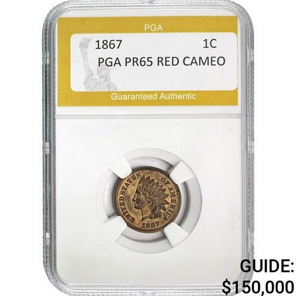 1867 Indian Head Cent PGA PR65 RED CAMEO