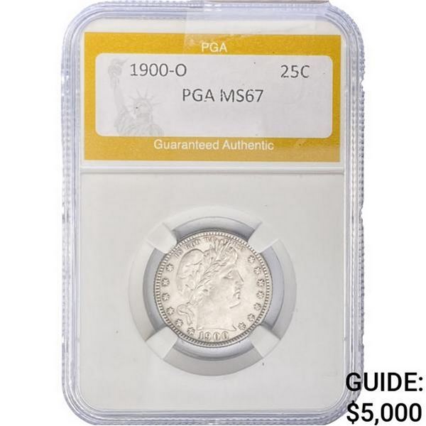 1900-O Barber Quarter PGA MS67