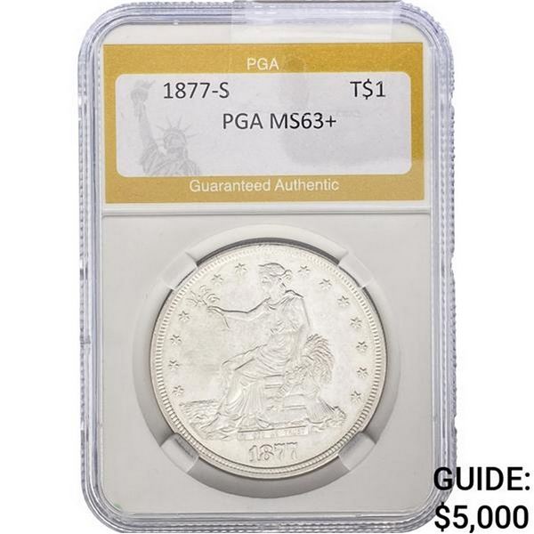 1877-S Silver Trade Dollar PGA MS63+