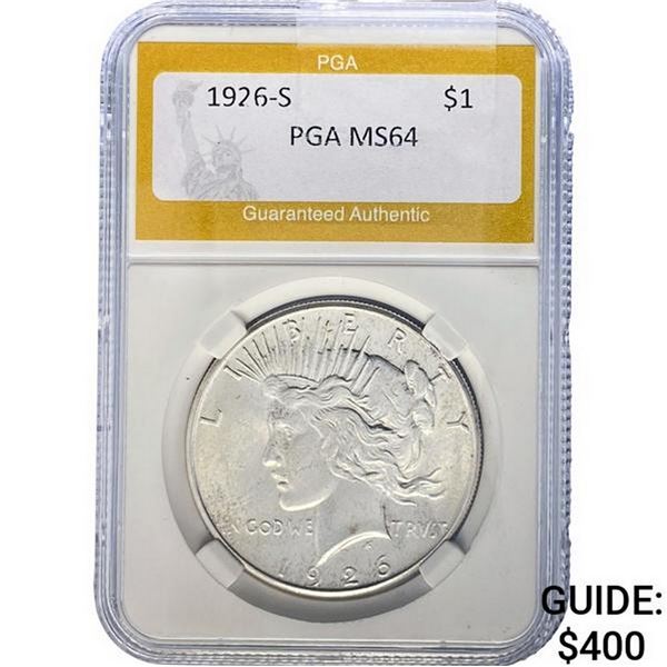 1926-S Silver Peace Dollar PGA MS64
