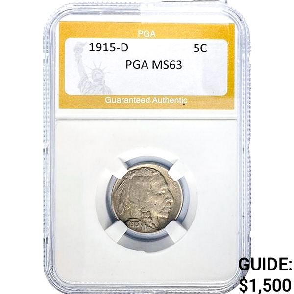 1915-D Buffalo Nickel PGA MS63