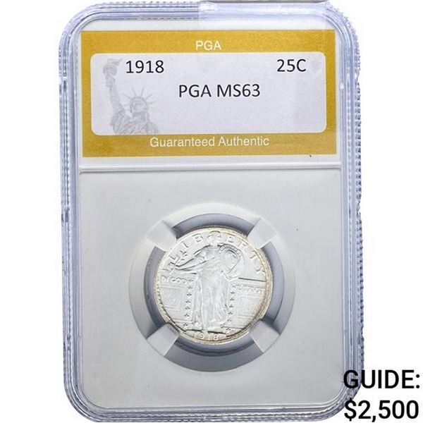 1918 Standing Liberty Quarter PGA MS63