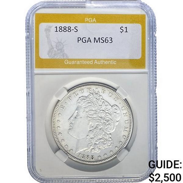 1888-S Morgan Silver Dollar PGA MS63
