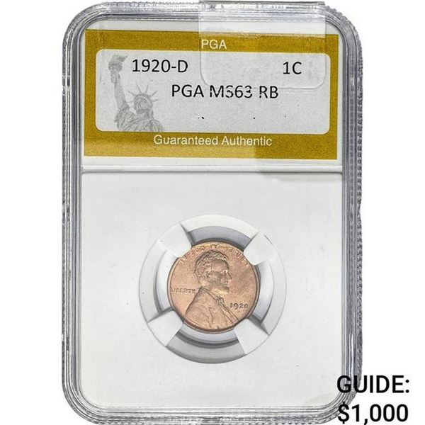 1920-D Wheat Cent PGA MS63 RB