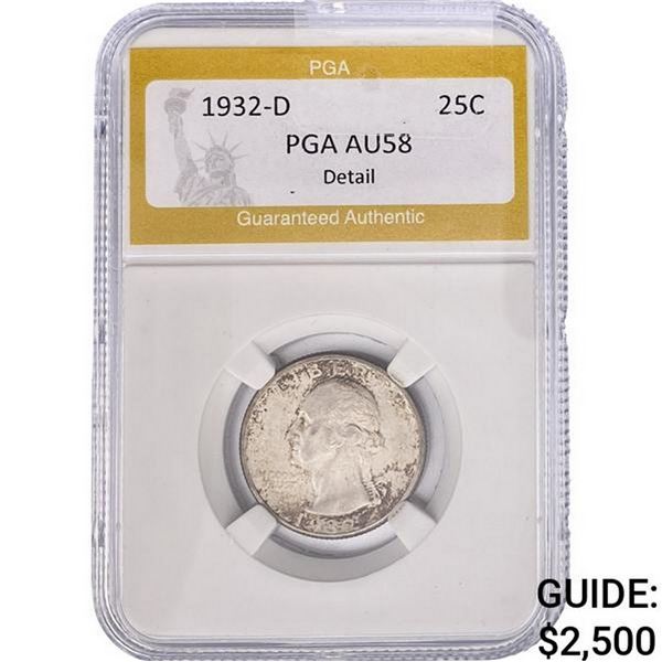 1932-D Washington Silver Quarter PGA AU58