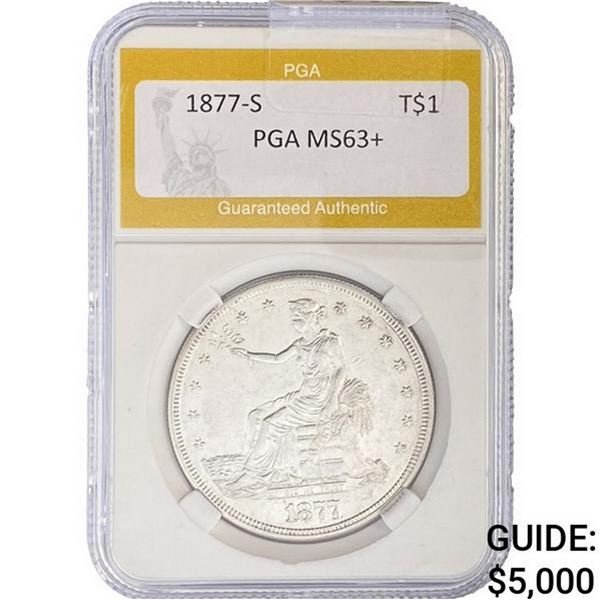 1877-S Silver Trade Dollar PGA MS63+