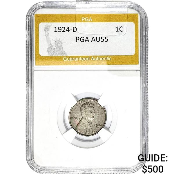 1924-D Wheat Cent PGA AU55
