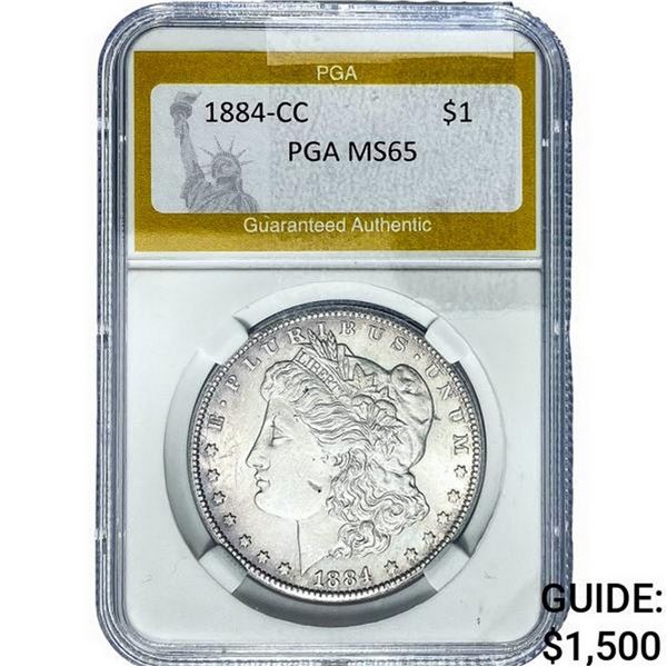 1884-CC Morgan Silver Dollar PGA MS65