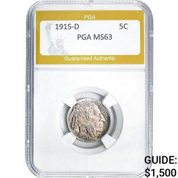 1915-D Buffalo Nickel PGA MS63