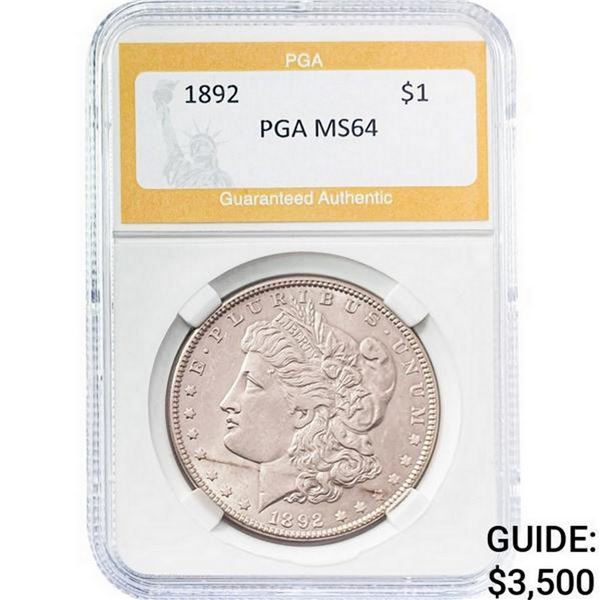 1892 Morgan Silver Dollar PGA MS64
